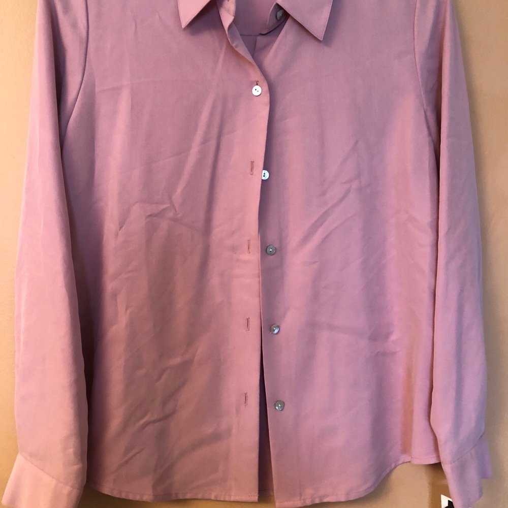 Statement Bon Ton Long Sleeve Button Down Blouse Shirt Top Women